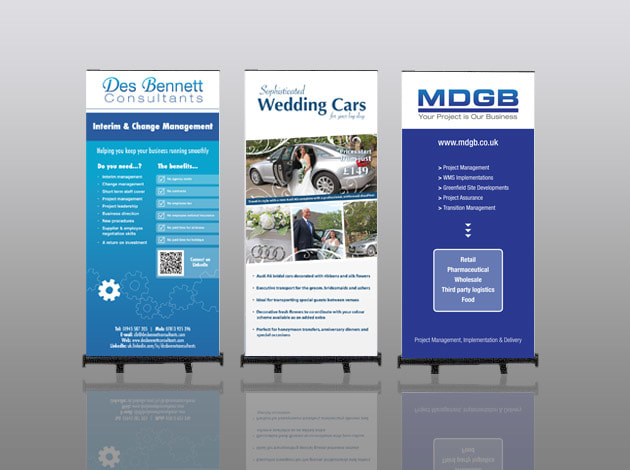 Exhibition Banner Designs - Des Bennett Consultants / Wedding Cars / MDGB